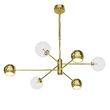 Candelabru modern auriu abajururi transparente 3xG9/60W si 3xGU10/60W Moka 1964 Jupiter